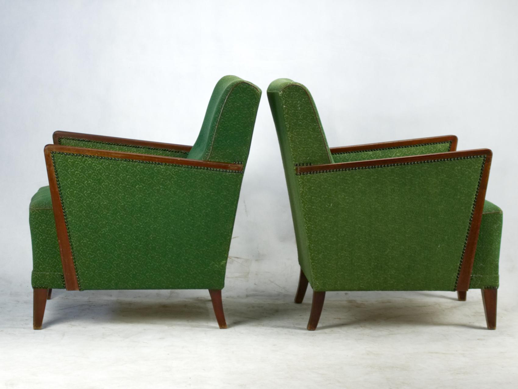 Pair of Art Deco armchairs in good original condition, circa 1930.