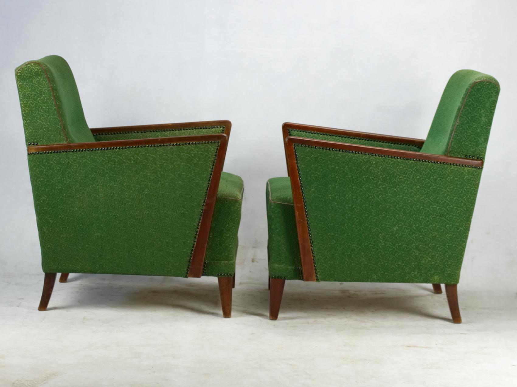 Pair of Art Deco Armchairs in Original Condition, circa 1930 In Good Condition In Lucenec, SK