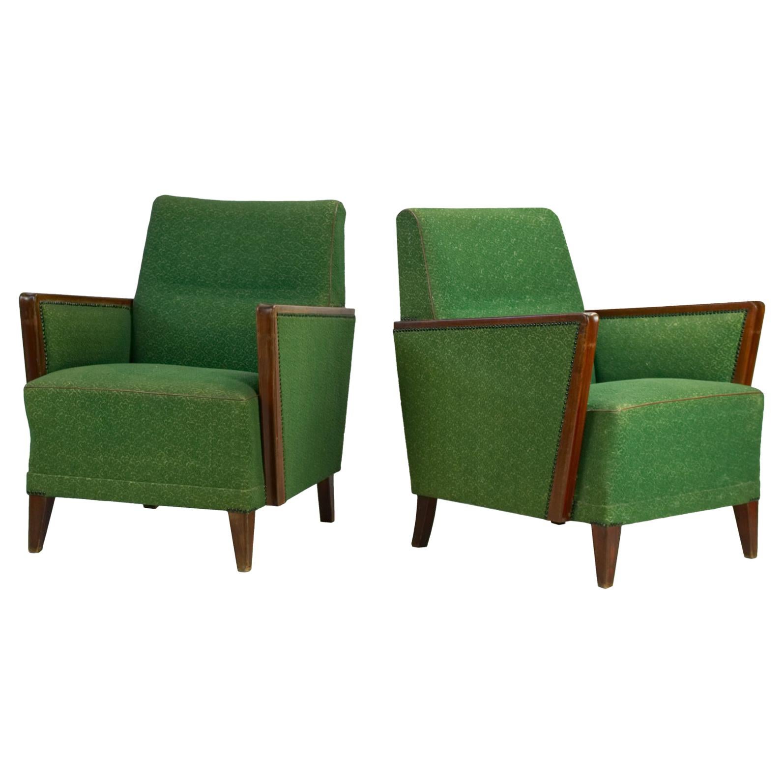 Pair of Art Deco Armchairs, circa 1940 For Sale at 1stDibs