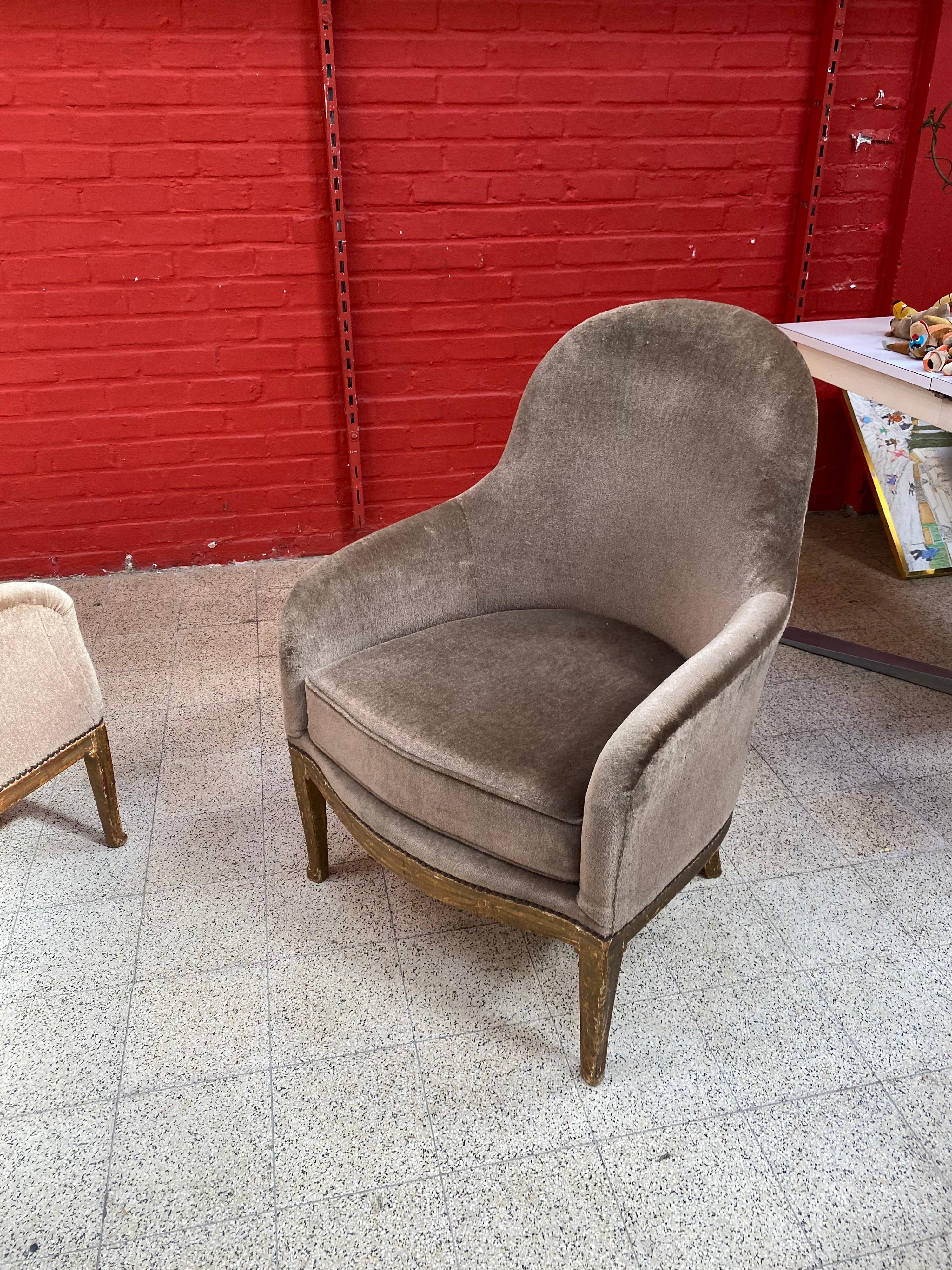 Pair of Art Deco Armchairs in the Style of Léon Jallot circa 1925 6