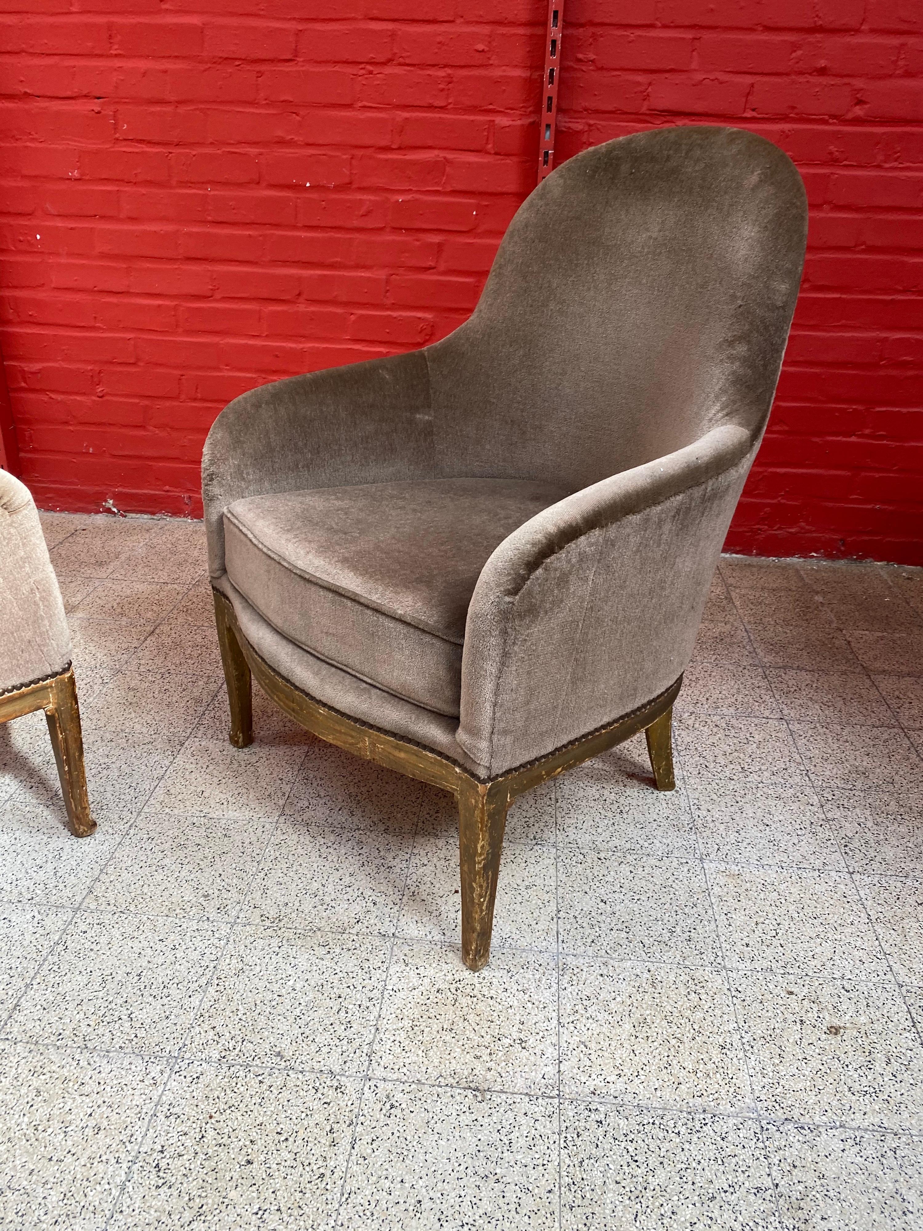 Pair of Art Deco Armchairs in the Style of Léon Jallot circa 1925 9