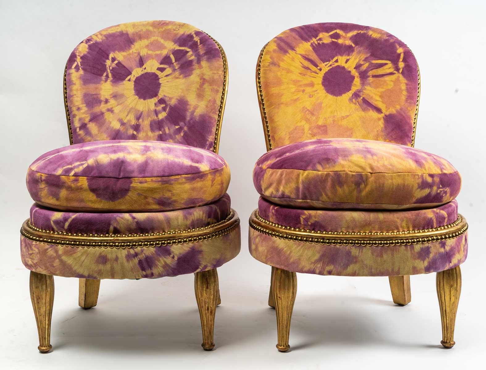 Paire de fauteuils Art déco en cuir Jean-Paul Gautier, période Art déco Excellent état - En vente à CRÉTEIL, FR