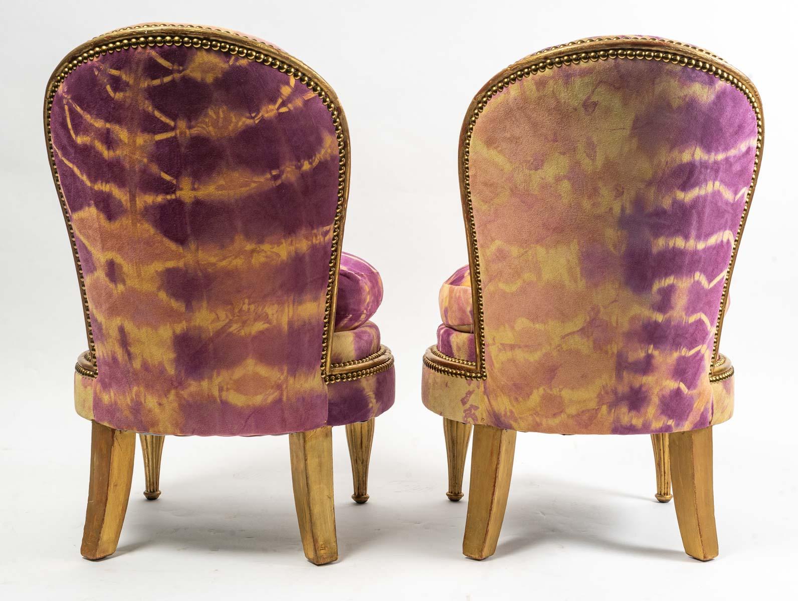 Pair of Art Deco Armchairs, Jean-Paul Gautier Leather, Art Deco Period For Sale 1