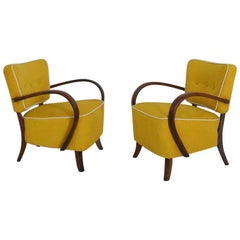   Pair of Art Deco Armchairs Model H 237 by Jindrich Halabala