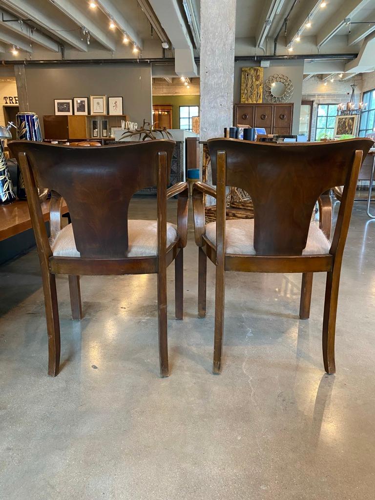 Pair of Art Deco Armchairs with Hide Seats 8