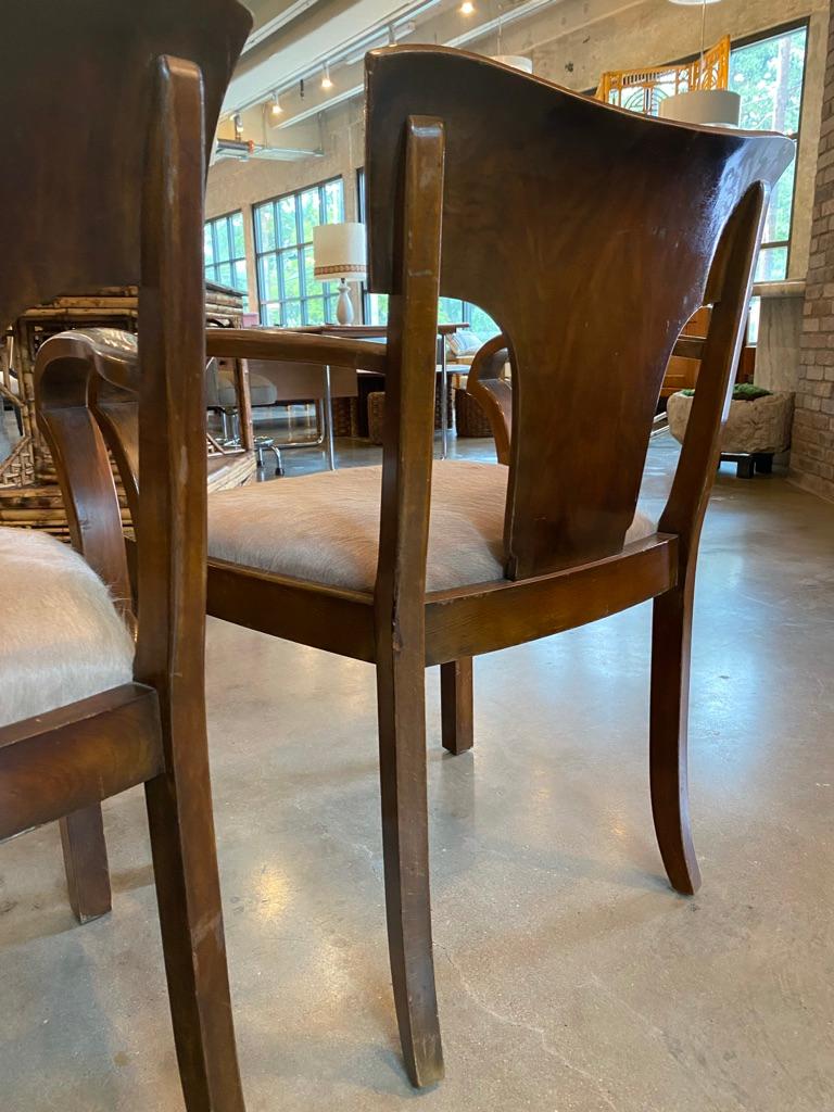 Pair of Art Deco Armchairs with Hide Seats 10