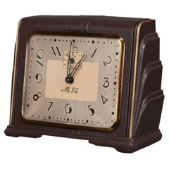 Pair Of Art Deco Bakelite and Chrome Clocks, c1930's