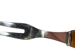 Pair of Art Deco Bakelite Appetizer Fork Sets, Each 3 Forks in a Cube-Form Stand