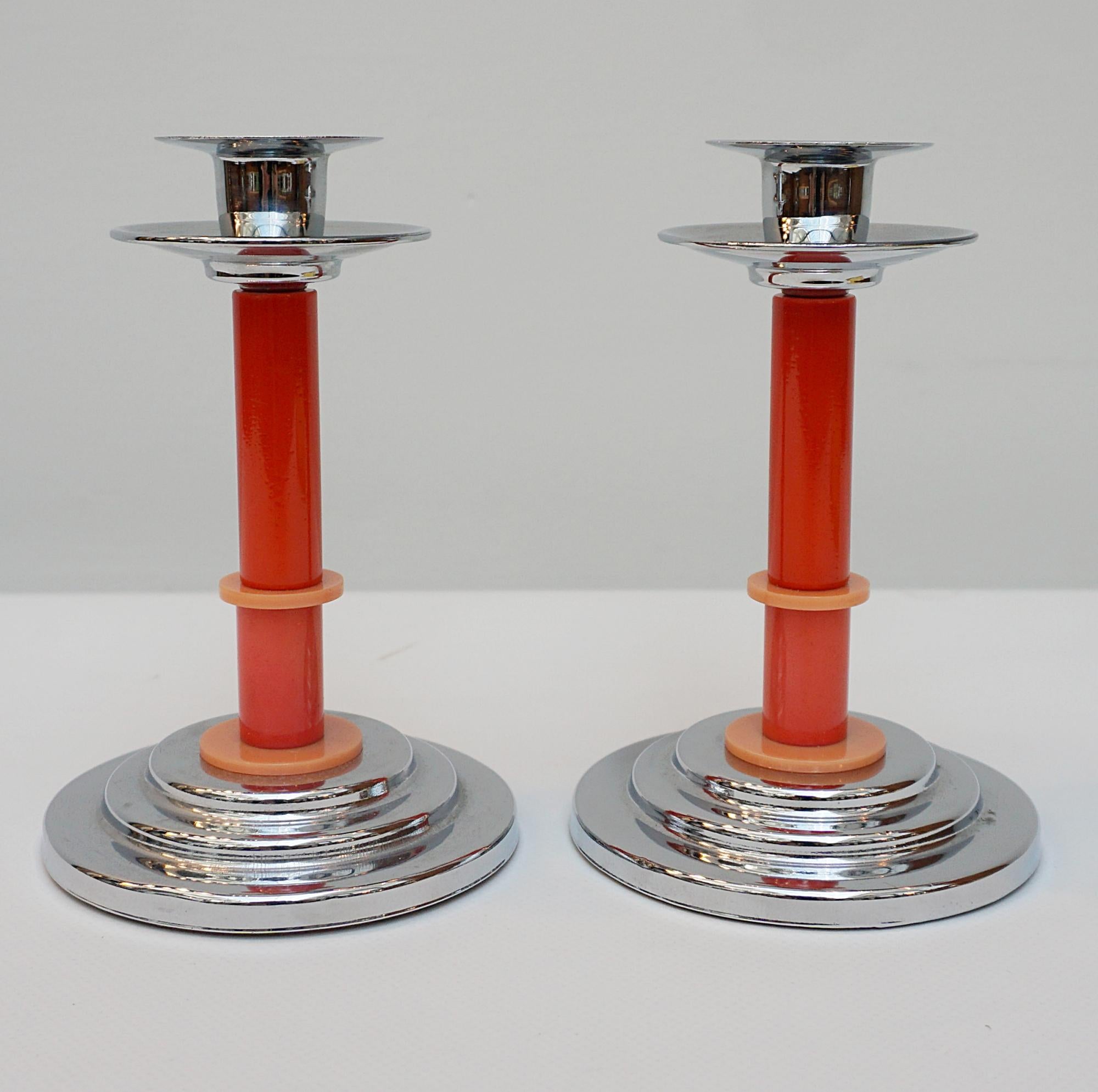 Pair of Art Deco Bakelite Candlesticks 4