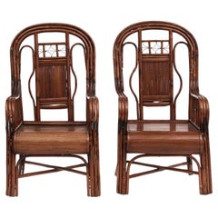 Pair Of Art Deco Bamboo Armchairs