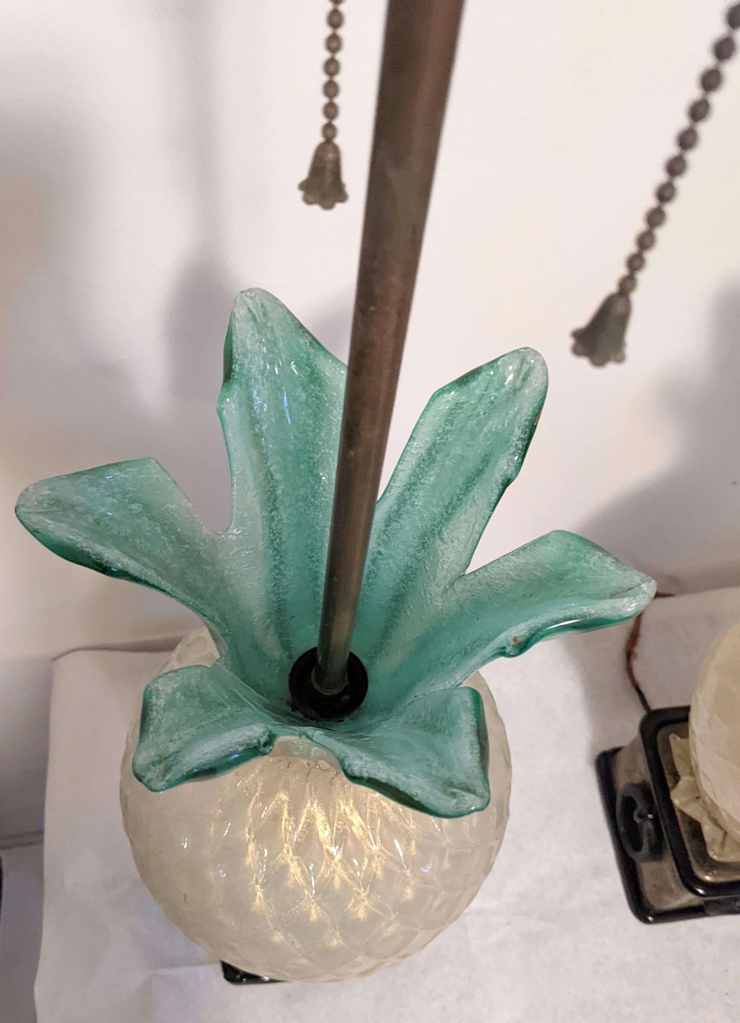 Paar Barovier-Lampen aus Ananas im Art déco-Stil im Angebot 7