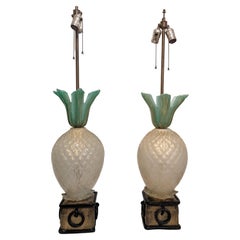 Pair of Art Deco Barovier Pineapple Lamps