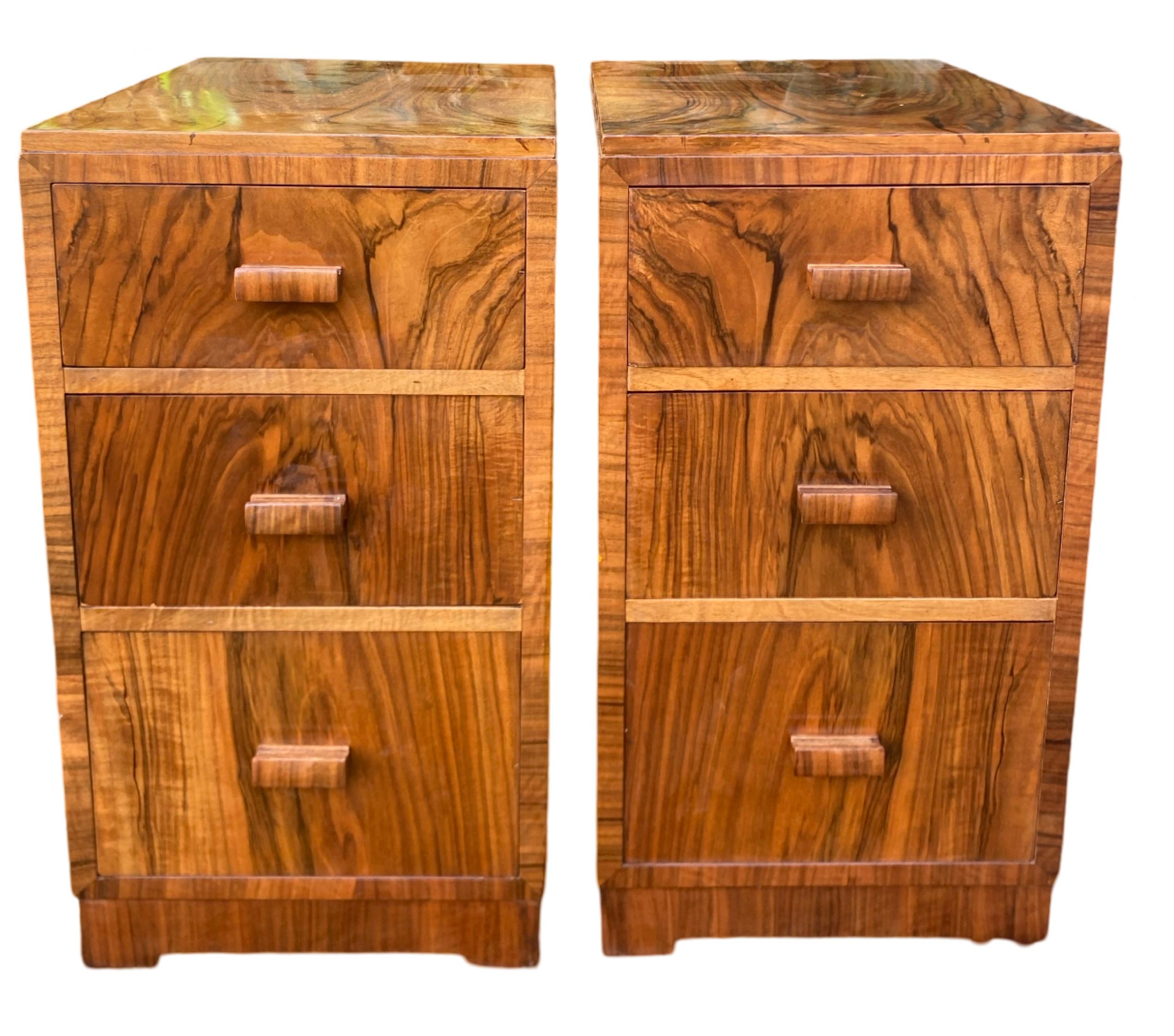 Pair of Art Deco Bedside Cabinets by Heals For Sale 4