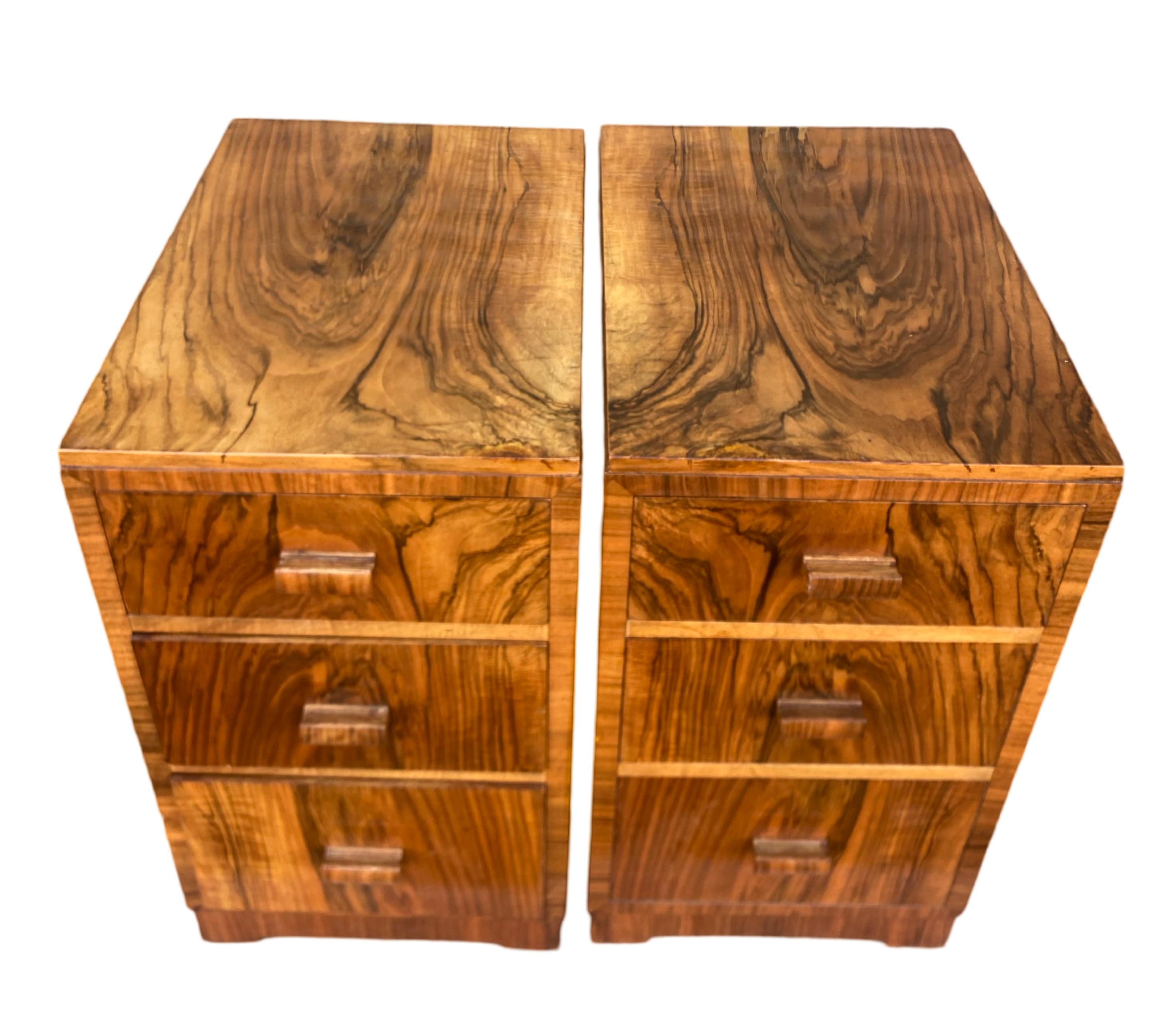 Pair of Art Deco Bedside Cabinets by Heals For Sale 5