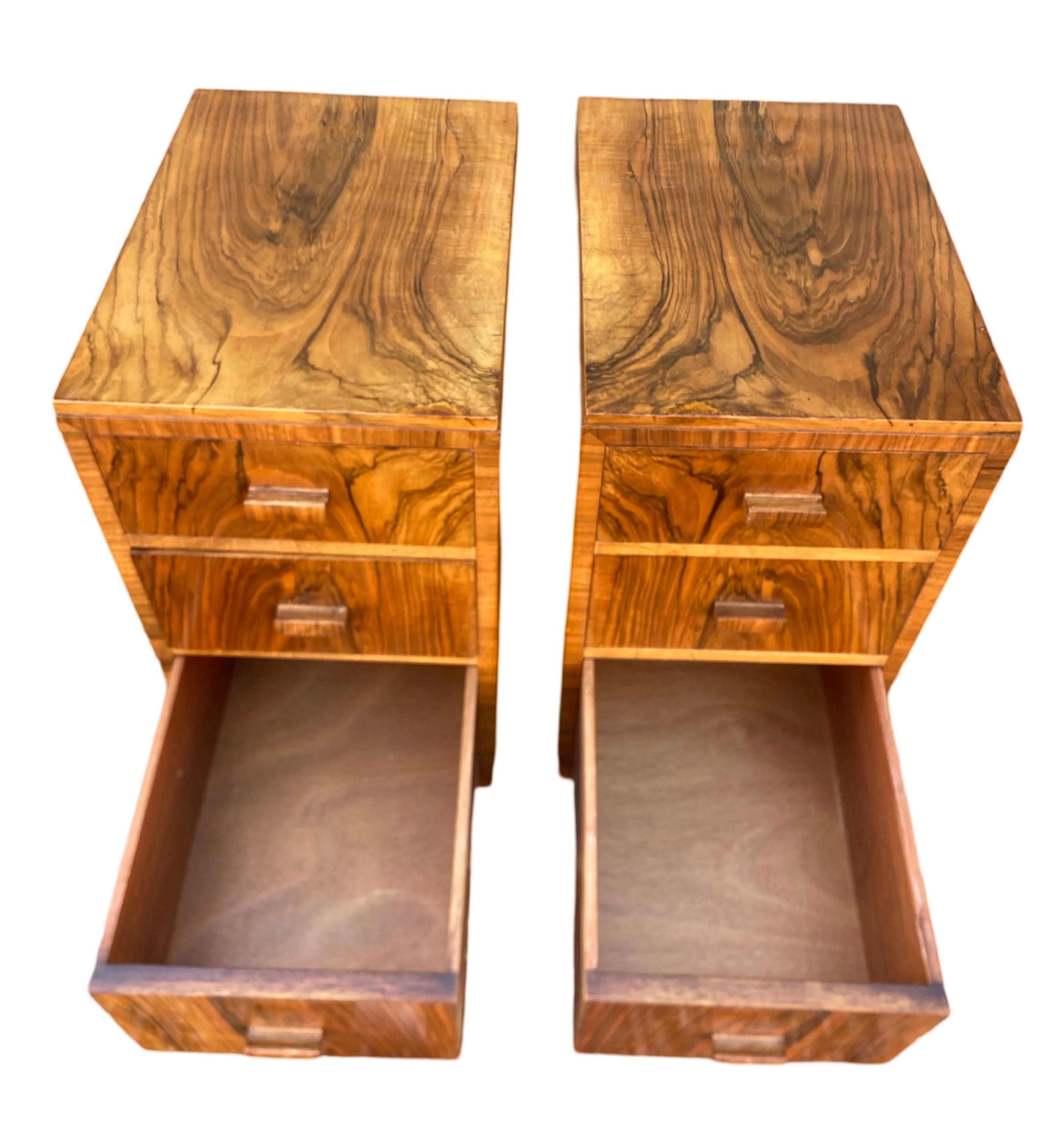 Pair of Art Deco Bedside Cabinets by Heals For Sale 6