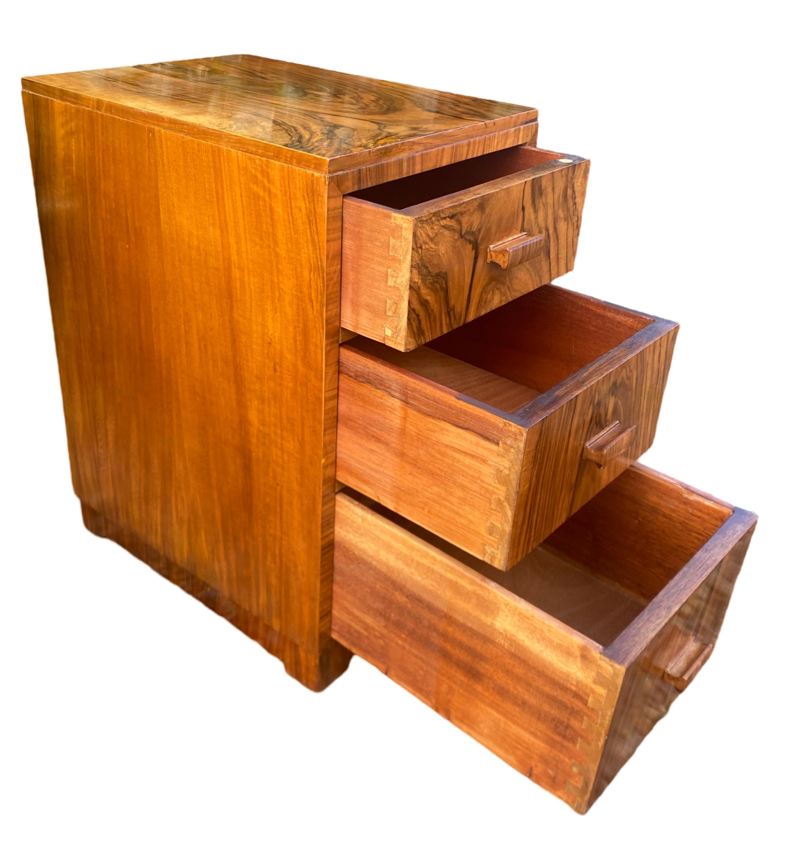Pair of Art Deco Bedside Cabinets by Heals For Sale 1