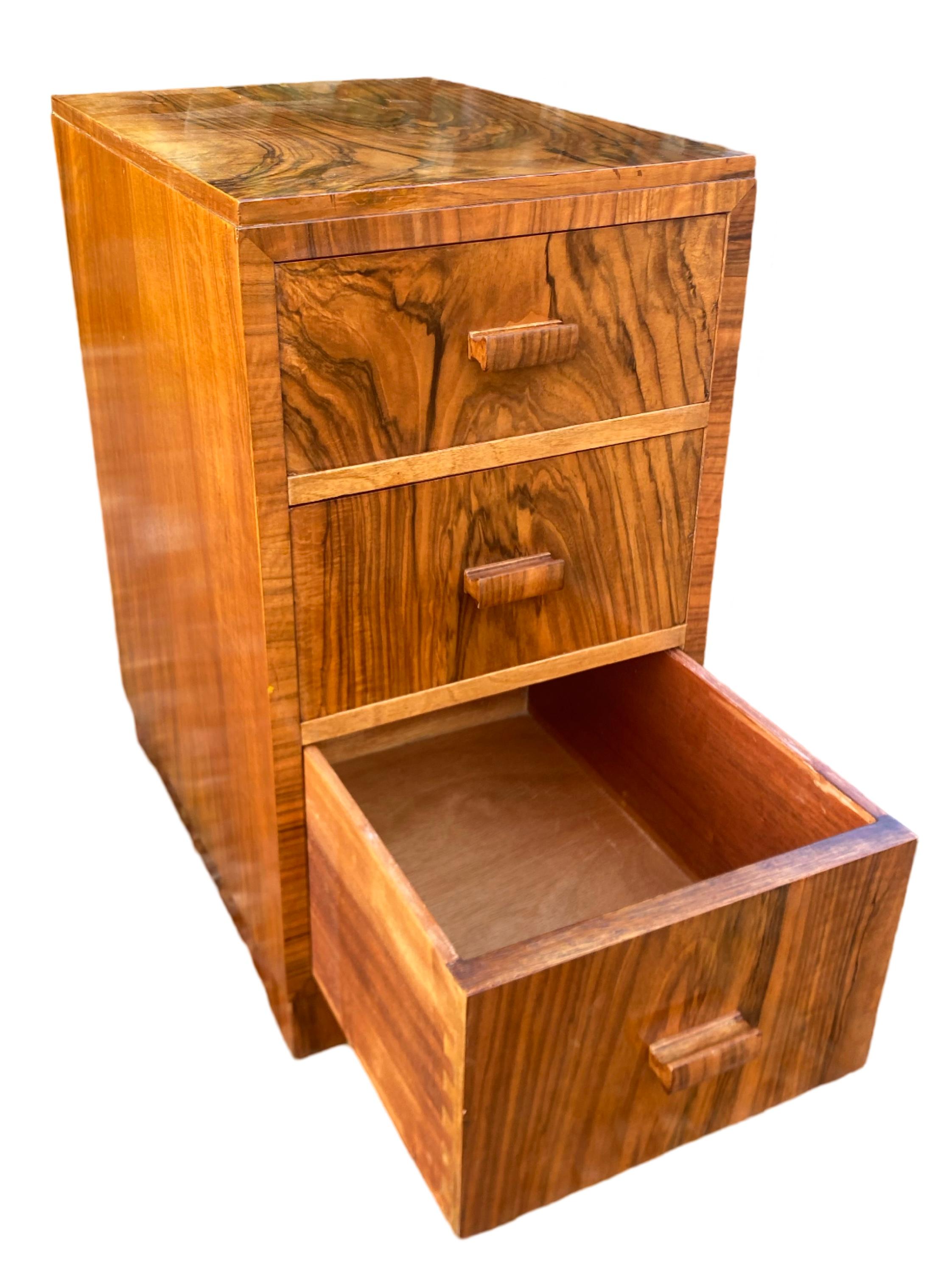 Pair of Art Deco Bedside Cabinets by Heals For Sale 2