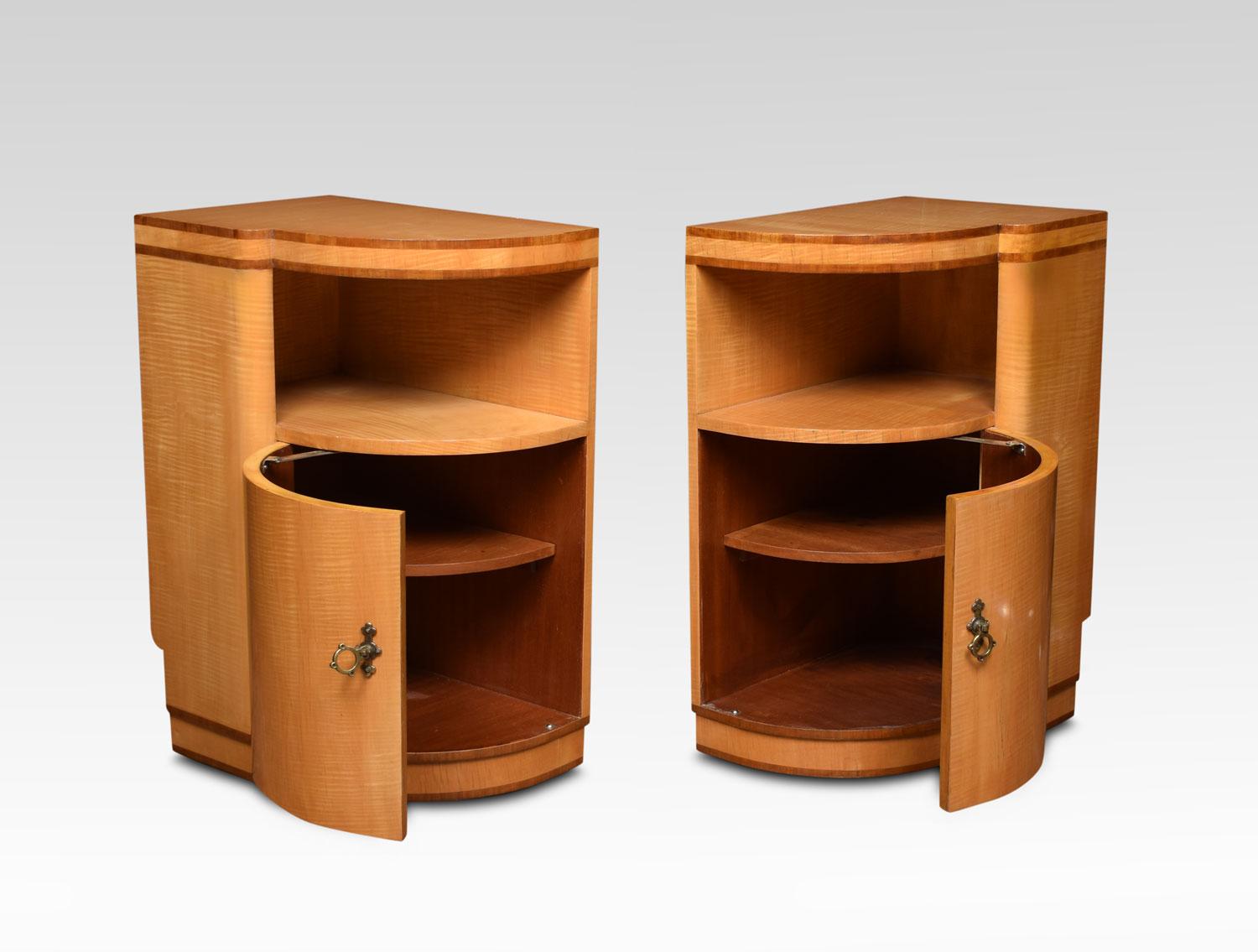 Pair of Art Deco Bedside Cabinets In Good Condition In Cheshire, GB