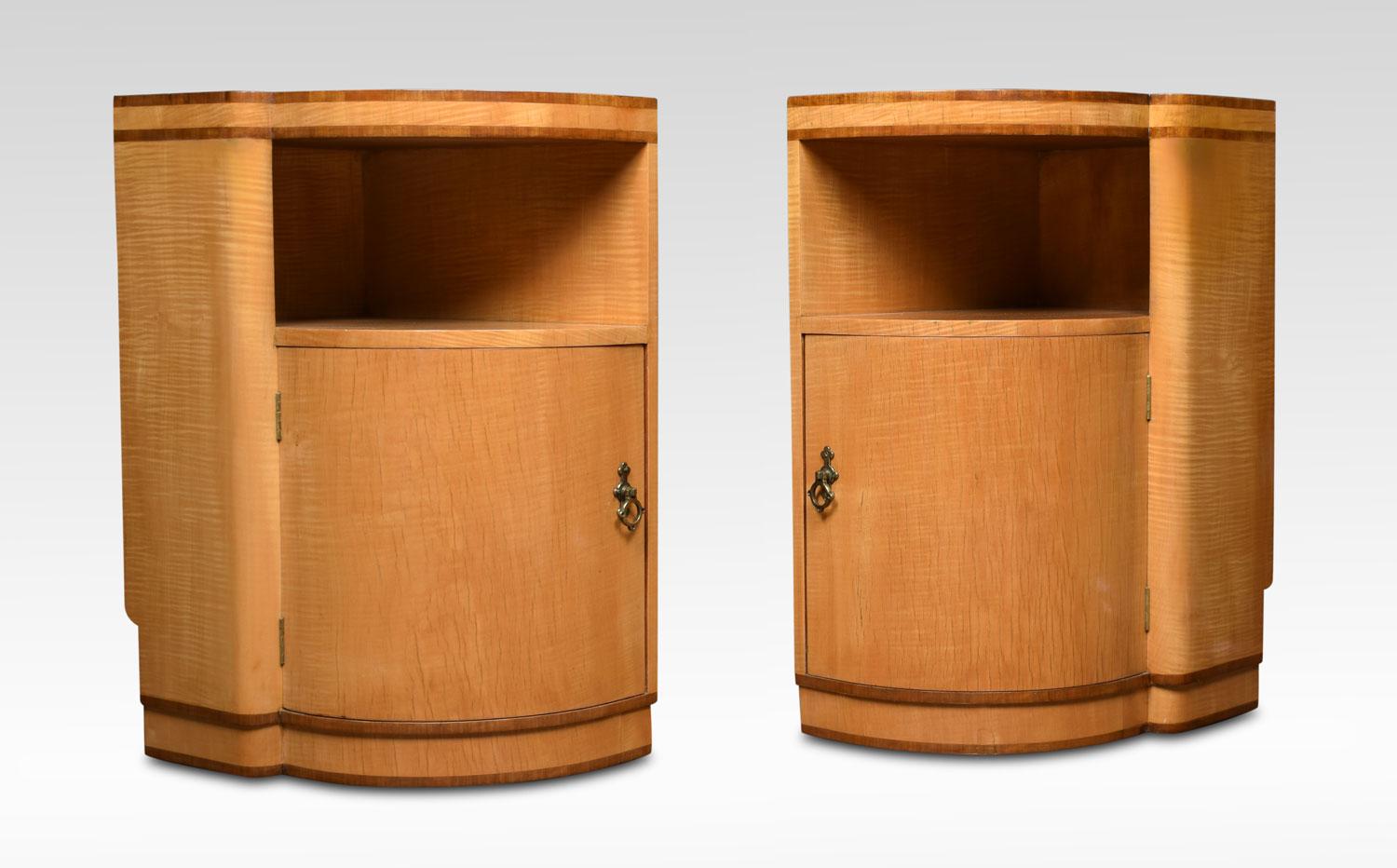 20th Century Pair of Art Deco Bedside Cabinets