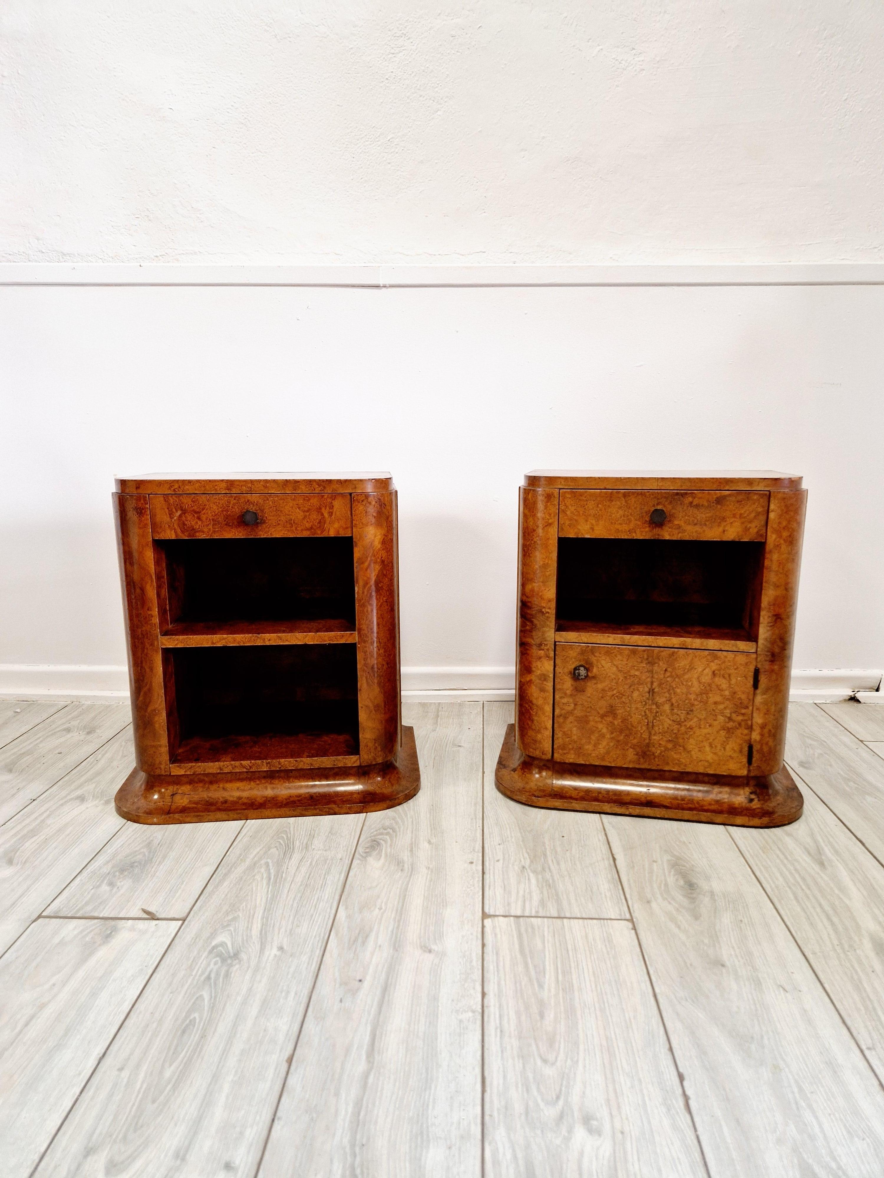 Pair of Art Deco Bedside Cabinets For Sale 2