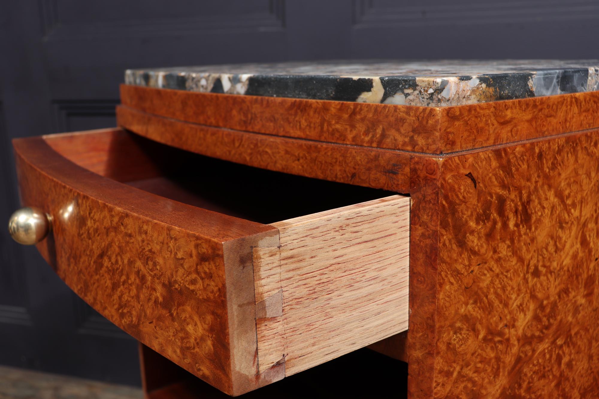 Pair of Art Deco Bedside Cabinets in Amboyna 4