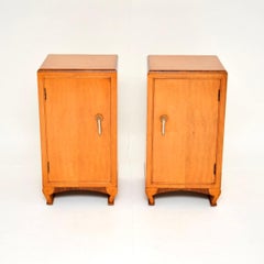 Coppia di comodini Art Déco in acero e noce