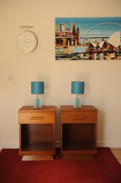 Pair of Art Deco Bedside Cabinets/Side Tables with Fitted Drawer over Open Shelf