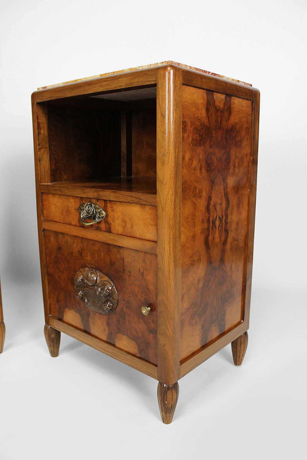 Pair of Art Deco Bedside Tables by Ateliers Gauthier-Poinsignon, circa 1920-1930 For Sale 6