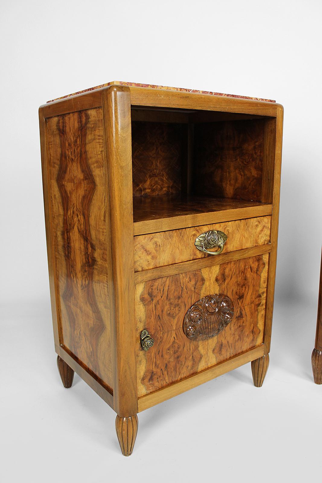 Pair of Art Deco Bedside Tables by Ateliers Gauthier-Poinsignon, circa 1920-1930 For Sale 4