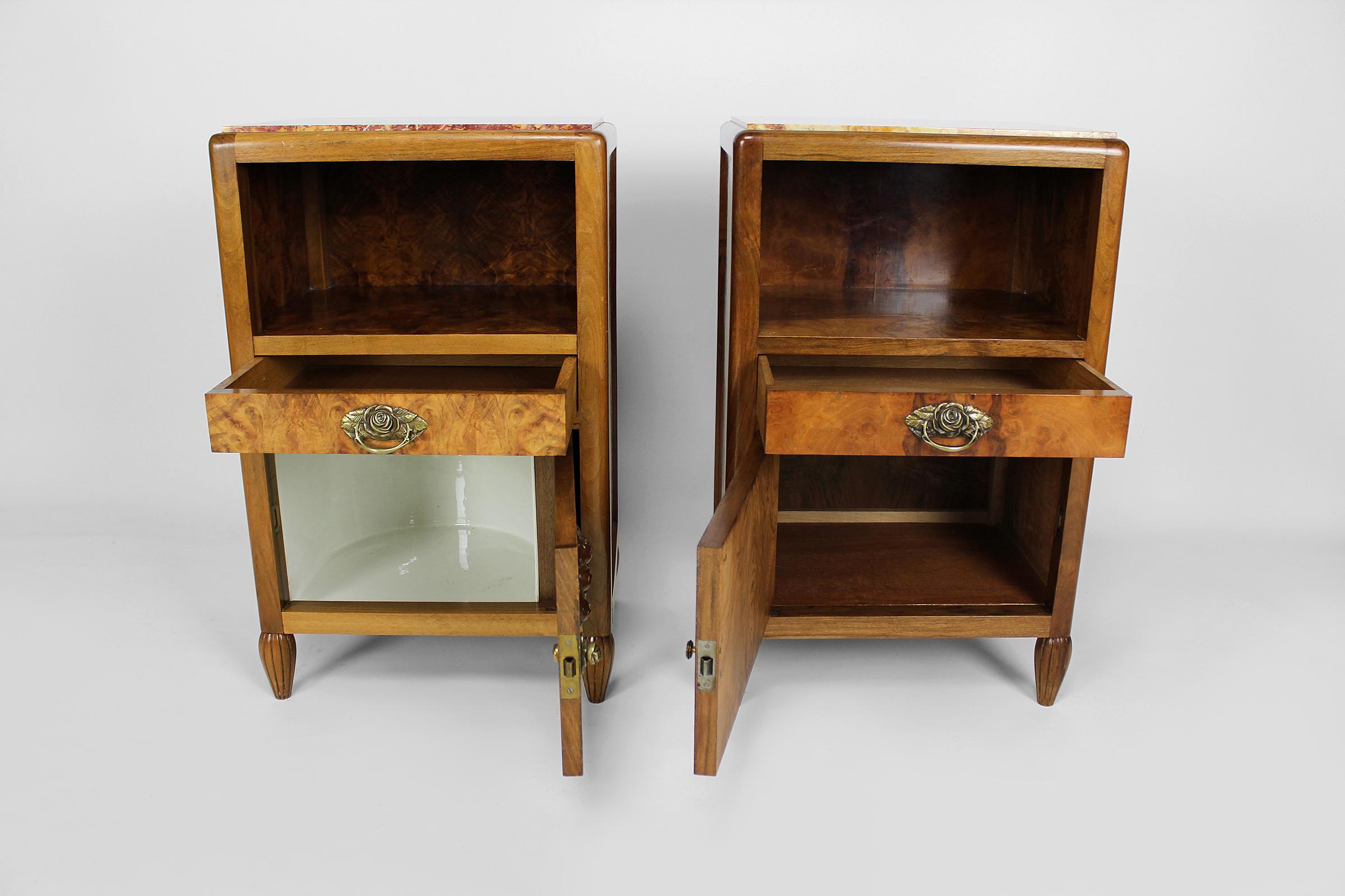 Pair of Art Deco Bedside Tables by Ateliers Gauthier-Poinsignon, circa 1920-1930 For Sale 2