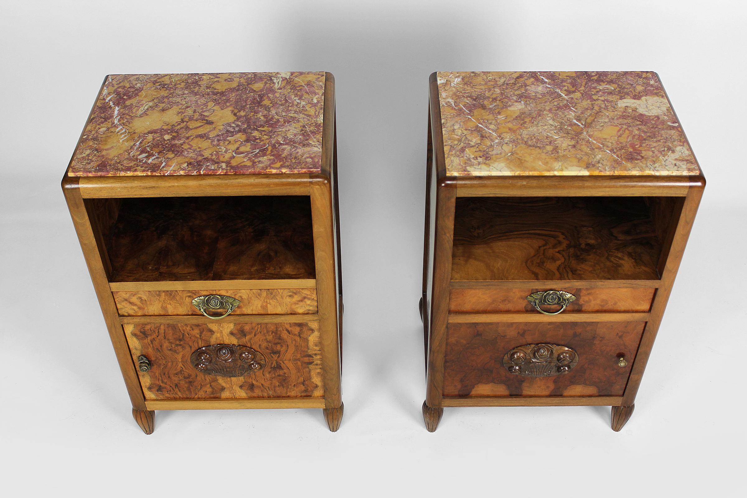 Pair of Art Deco Bedside Tables by Ateliers Gauthier-Poinsignon, circa 1920-1930 For Sale 3