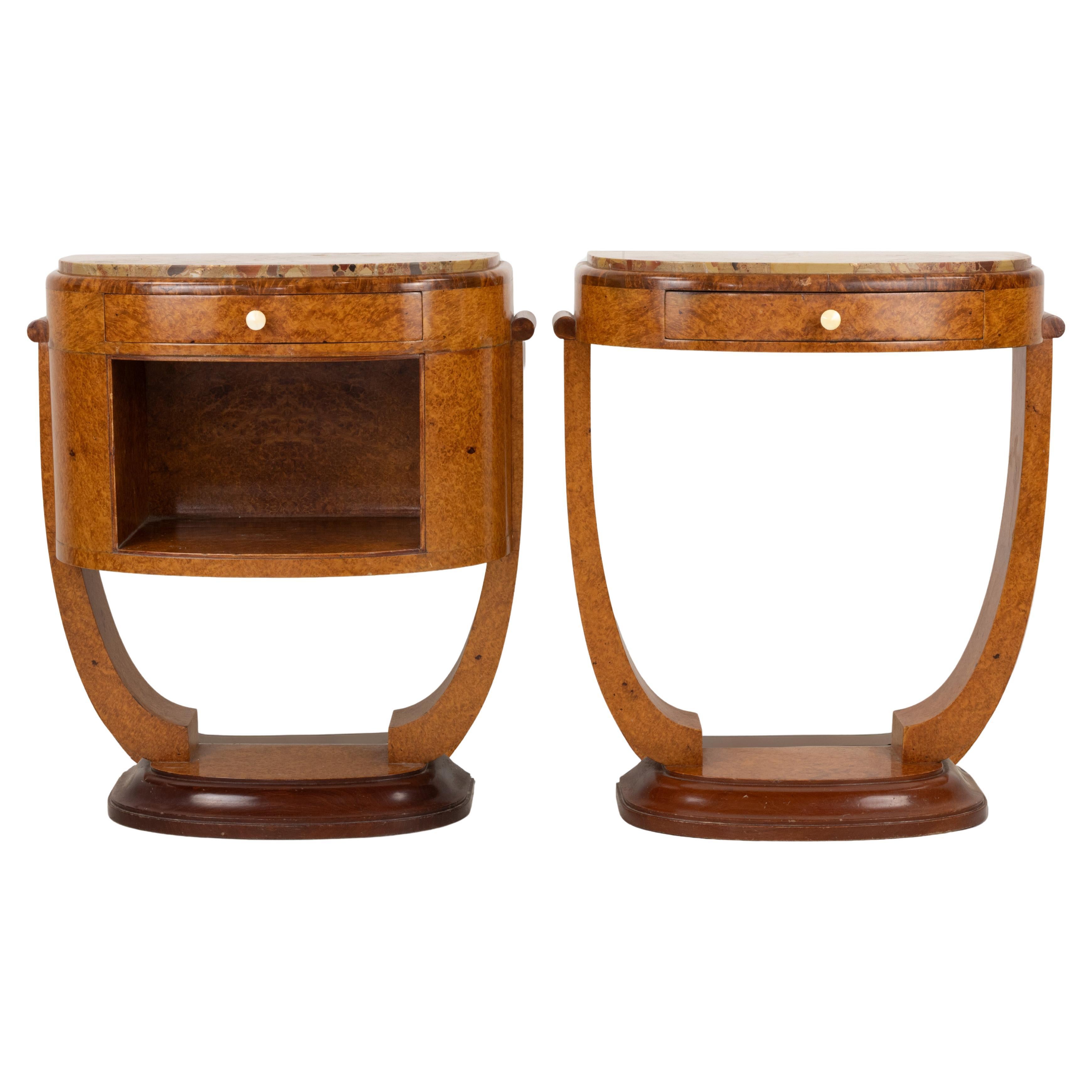 Paire de tables de chevet Art Déco par Jules Leleu en vente