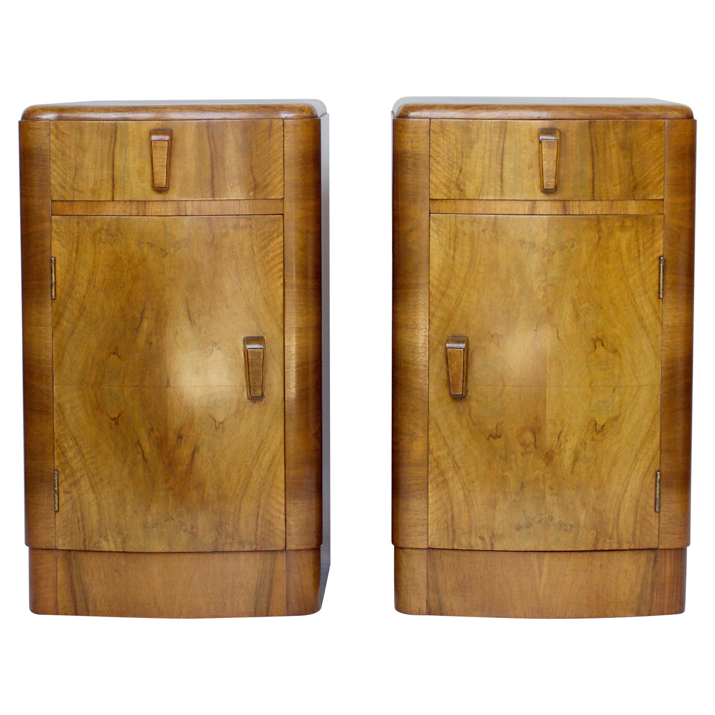 Pair of Art Deco Bedside Tables, English, circa 1930