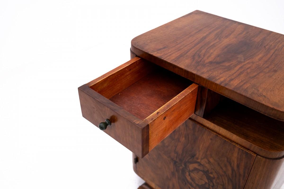 Wood Pair of Art Deco bedside tables, Poland, 1930s.