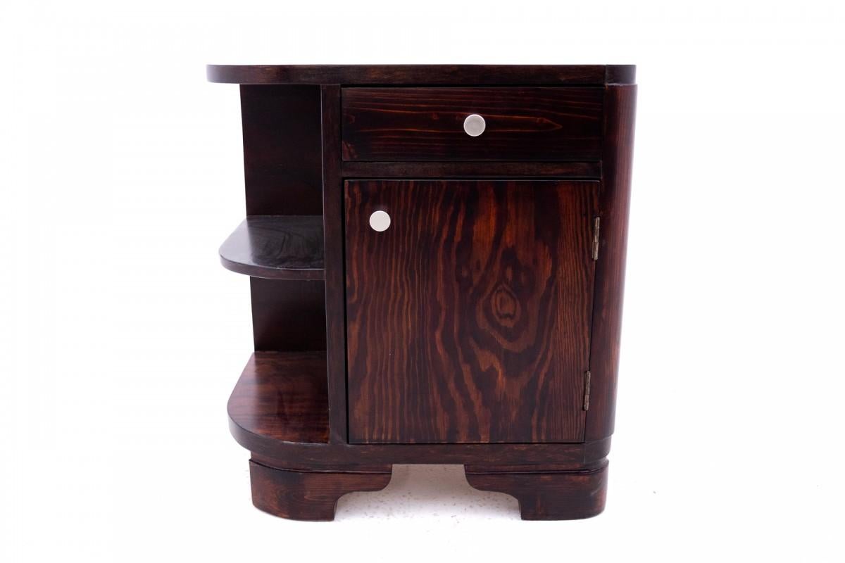 Mid-20th Century Pair of Art Deco bedside tables, Poland, 1950s.