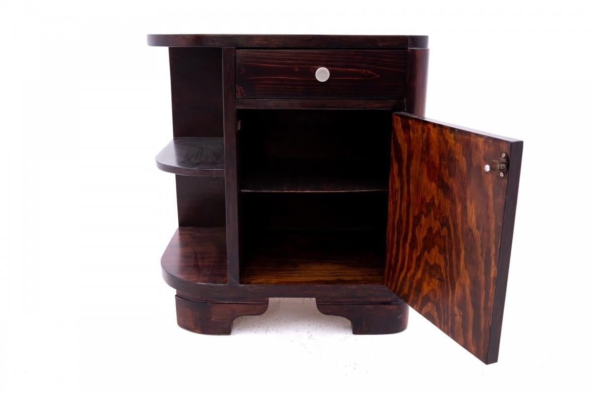 Pair of Art Deco bedside tables, Poland, 1950s. 1