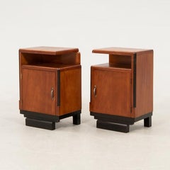 Pair of Art Deco Bedside Tables with Blackened Details, circa 1920s–1930s