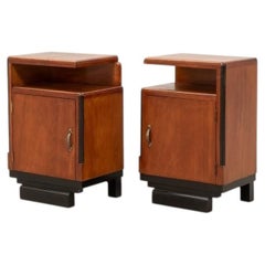 Pair of Art Deco Bedside Tables with Blackened Details, circa 1920s–1930s