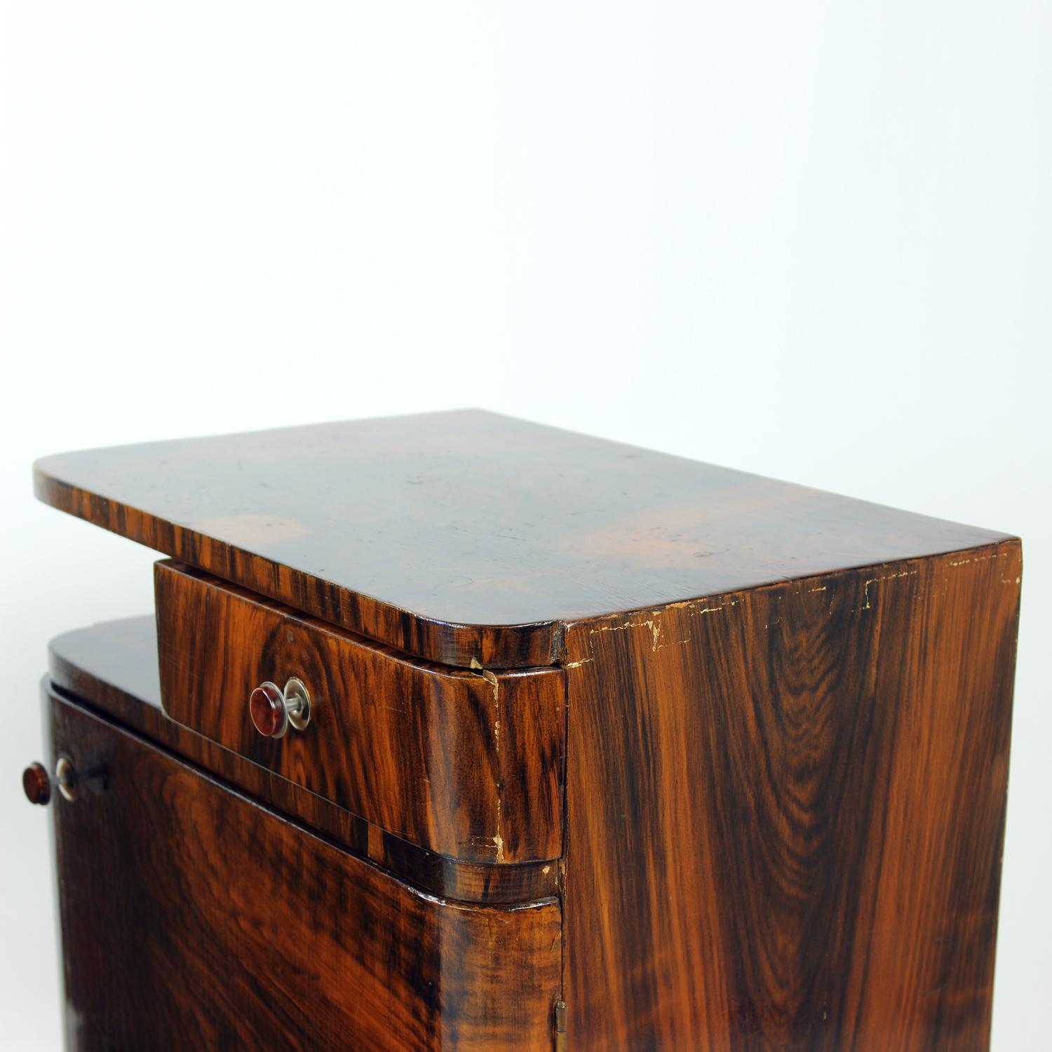 Pair Of Art Deco Bedside Tables With Faux Wood Graining, Czechoslovakia, 1940s For Sale 6