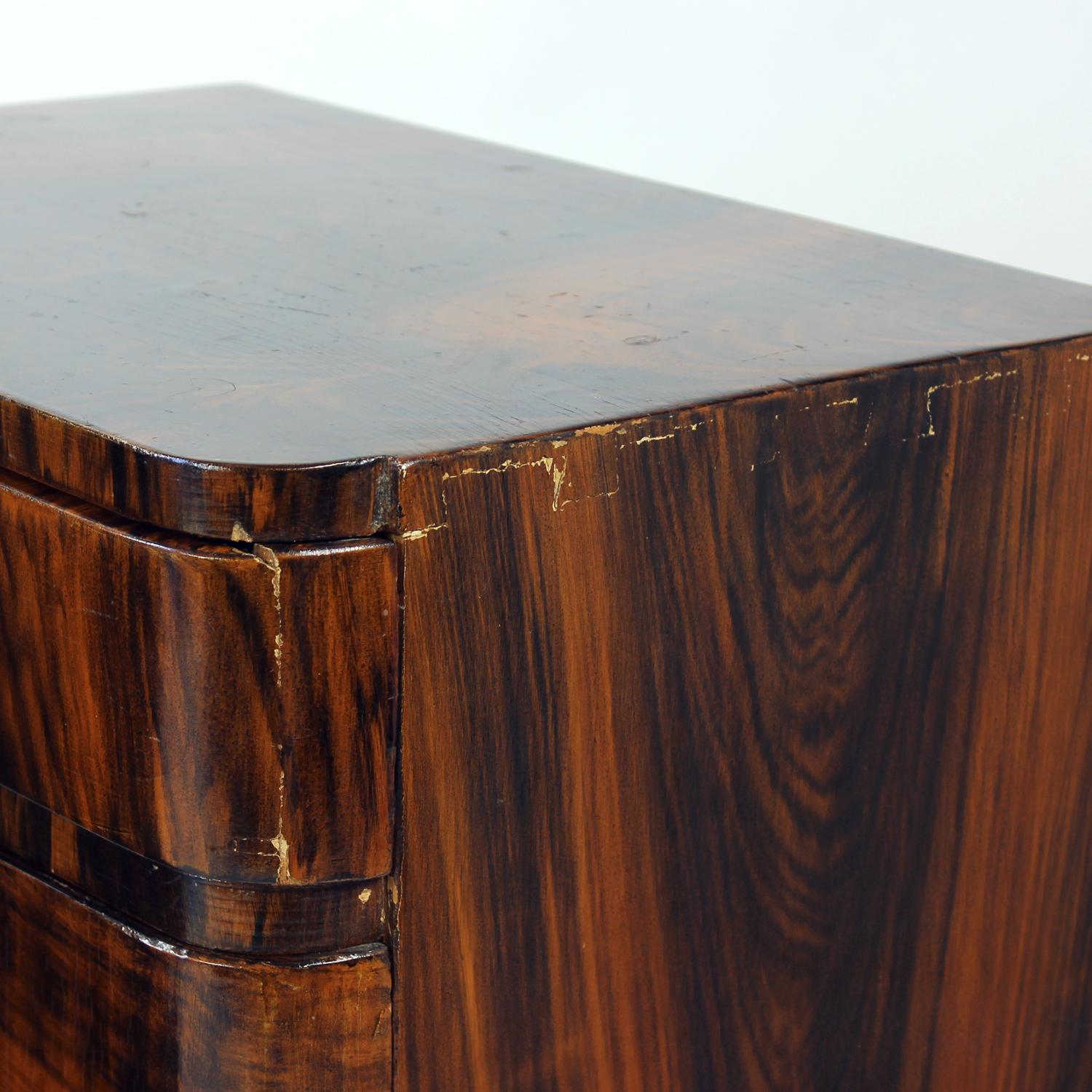 Pair Of Art Deco Bedside Tables With Faux Wood Graining, Czechoslovakia, 1940s For Sale 5