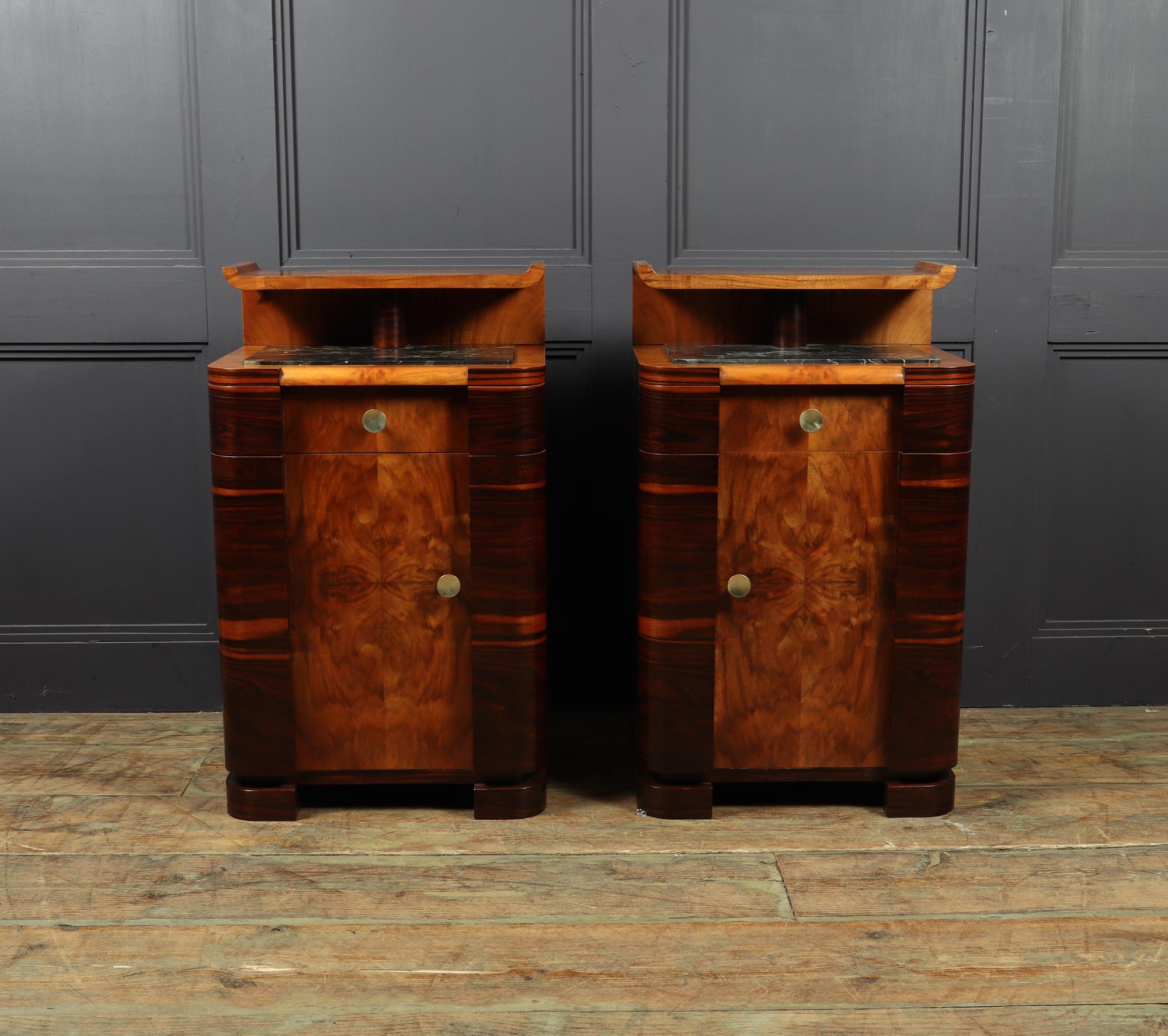 Pair of Art Deco Bedsides Cabinets In Excellent Condition In Paddock Wood Tonbridge, GB
