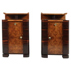 Vintage Pair of Art Deco Bedsides Cabinets