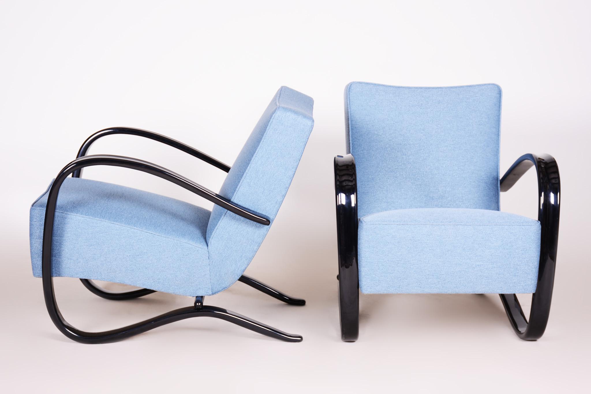 Paire de fauteuils Art Déco en hêtre de Tchécoslovaquie par Jindich Halabala en vente 4