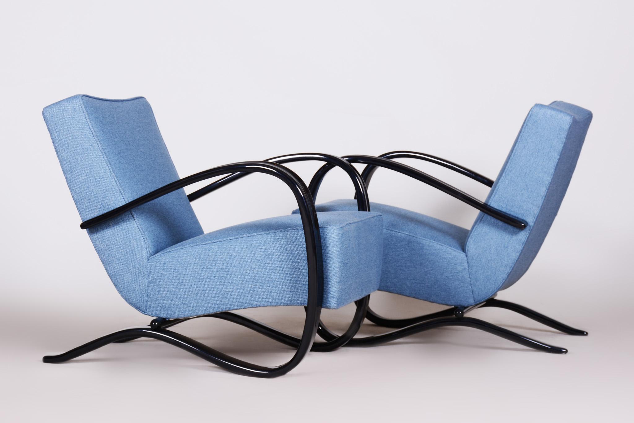 Paire de fauteuils Art Déco en hêtre de Tchécoslovaquie par Jindich Halabala Bon état - En vente à Horomerice, CZ