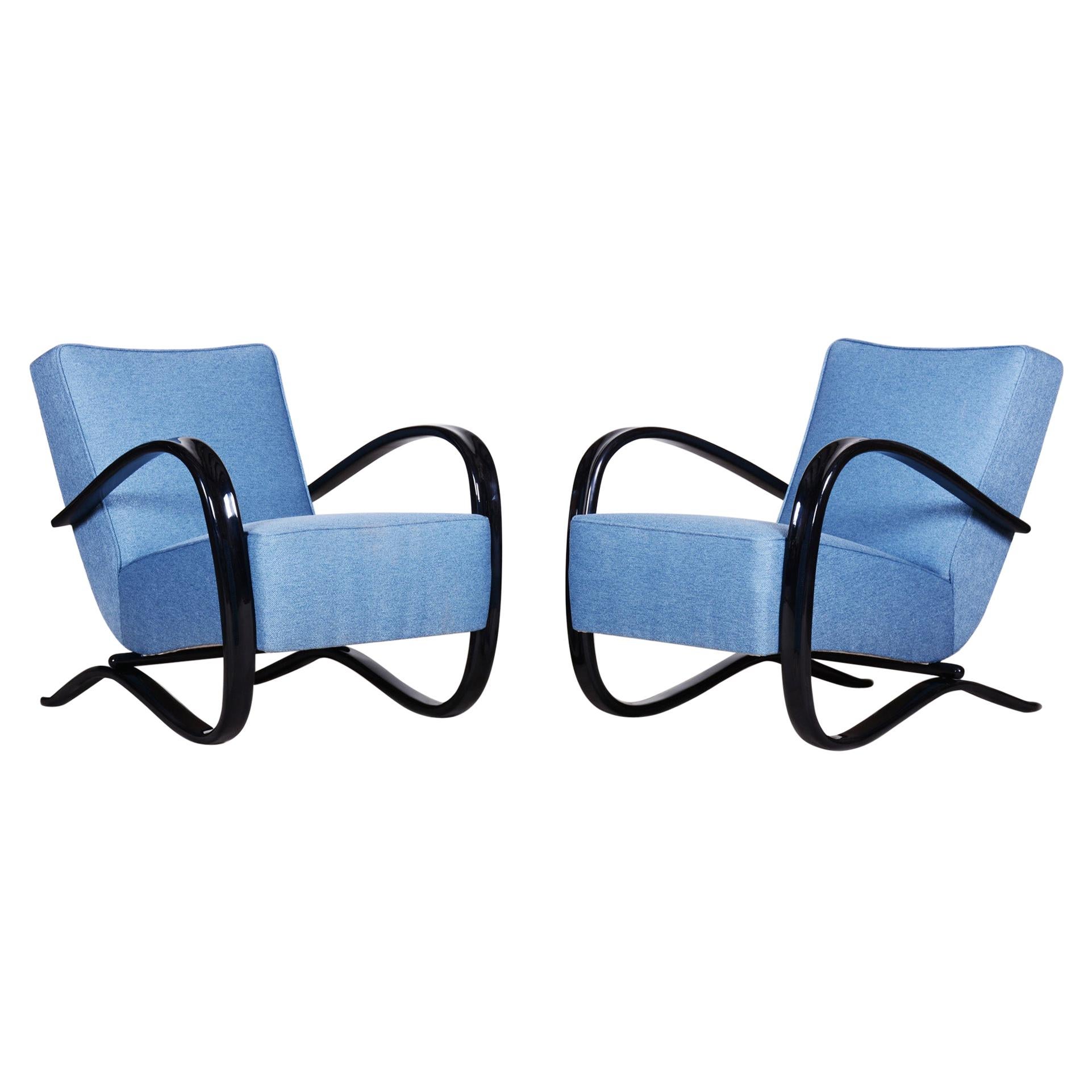 Pair of Art Deco Beech Armchairs H-269 from Czechoslovakia by Jindrich Halabala