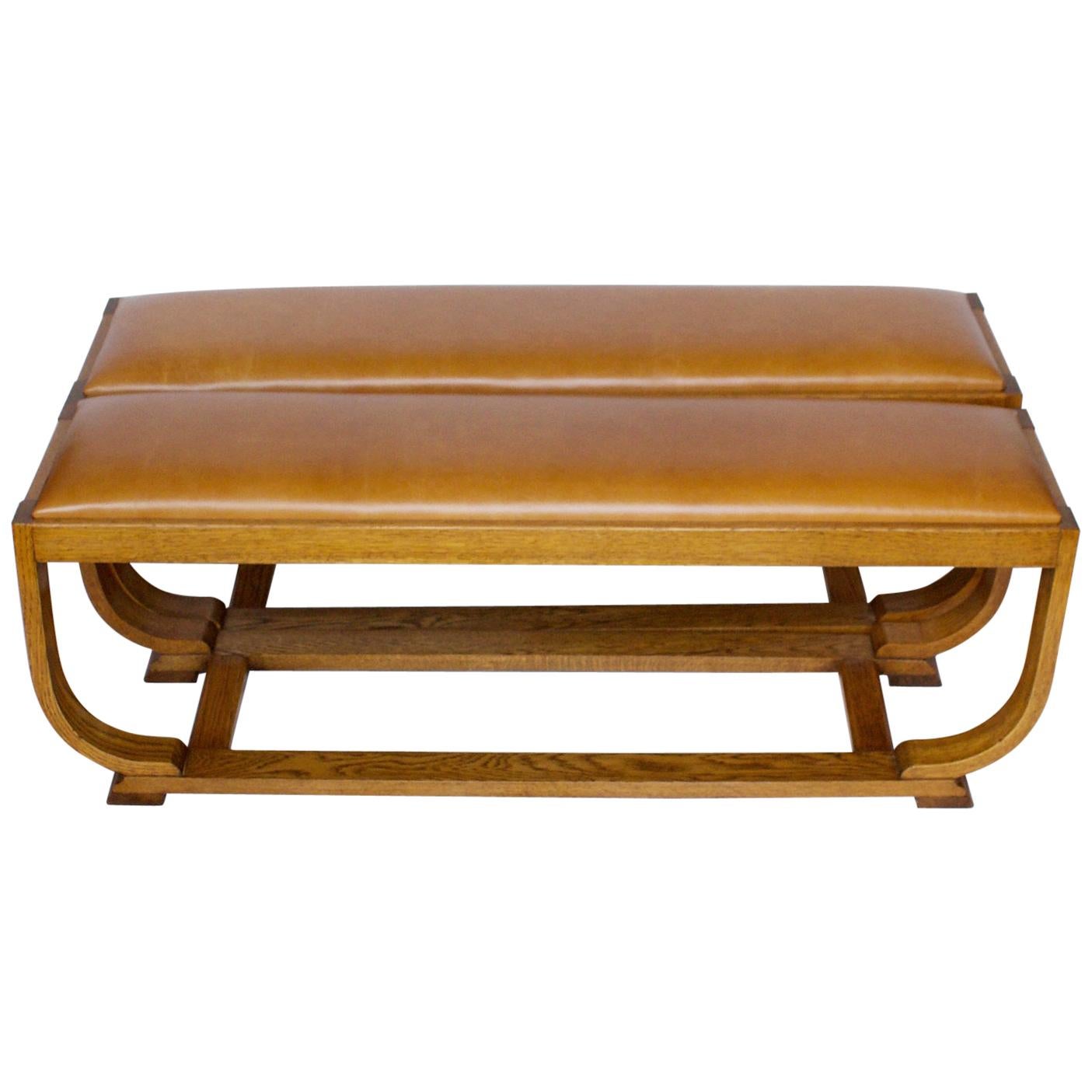 Pair of Art Deco Benches by Shepherd & Hedger, English, circa 1920