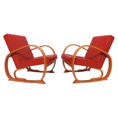 Pair of Art Deco Bentwood Club Chairs, circa 1930s