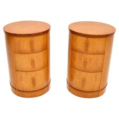 Pair of Art Deco Birds Eye Maple Bedside Chests