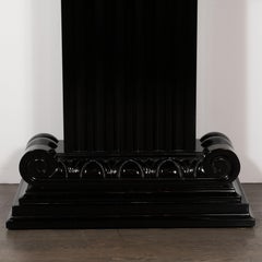 Art Deco Black Lacquer and Antiqued Mirror Console Tables by Grosfeld House