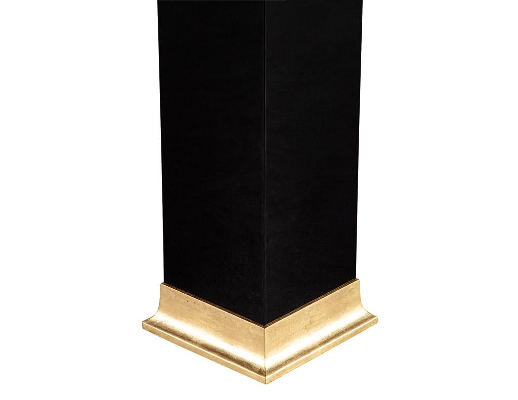 Pair of Art Deco Black Lacquer Pedestal Columns For Sale 3